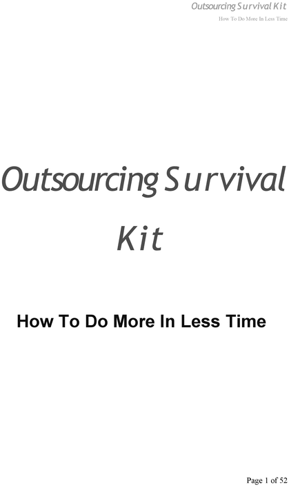 Product picture Outsource Survival Kit